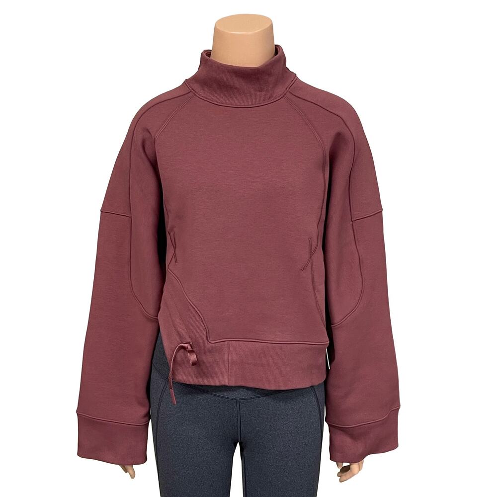 Lululemon Plush Fleece Curved Hem Pullover Sz 4 New $128 Smoky Red Sweatshirt